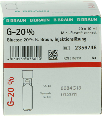 GLUCOSE 20% B.Braun Mini Plasco connect Inj.-Lsg.