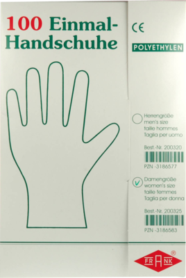 HANDSCHUHE Einmal Damen Polyäthylen