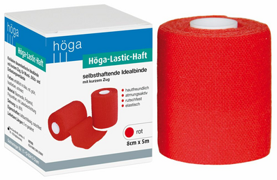 HÖGA-LASTIC-haft Binde 8 cmx5 m rot