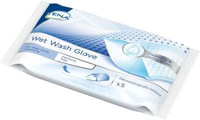 TENA WET Wash Glove parfümfrei 15x23 cm blau